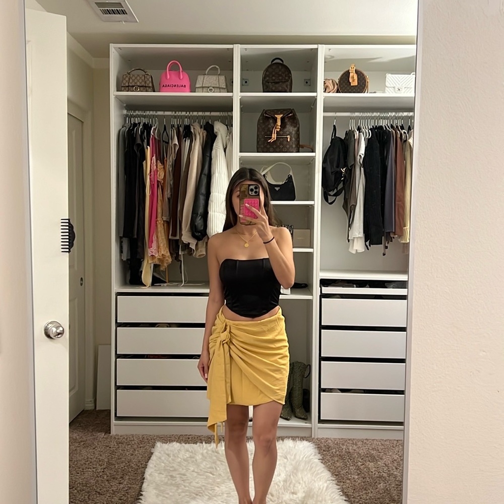 NWT miss Lola mustard yellow skirt